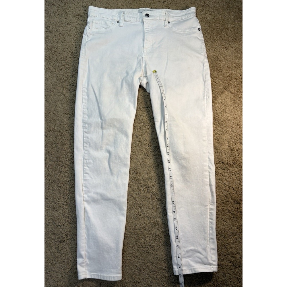Lucky Brand Ava Skinny Jeans Women Size 10/30 White Mid Rise Preppy - Picture 8 of 9